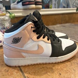 Jordan Athletic Shoes in Black, White, and Pink